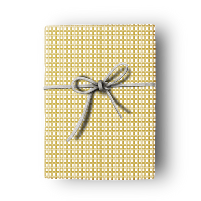 mid century modern yellow square gift wrap sheet