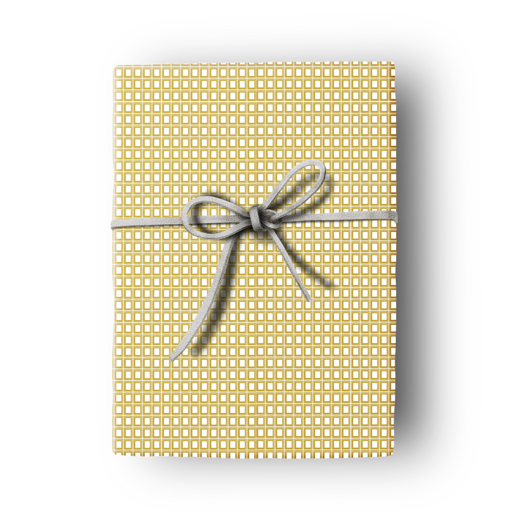 Jazz up your gifts with our Yellow Square Gift Wrap! This year round gift wrap features a fun mid-century modern geometric design that adds a playful touch to any present. Its versatile pattern makes it perfect for any occasion, and its premium quality is perfect for DIY crafting.