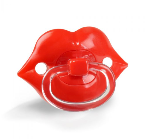 Funny chill baby red lips pacifier by fred and friends
