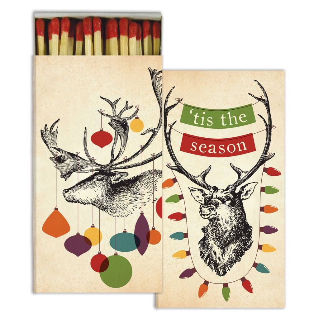 Decorated Stags Boxed Matches - ModLoungePaperCompany