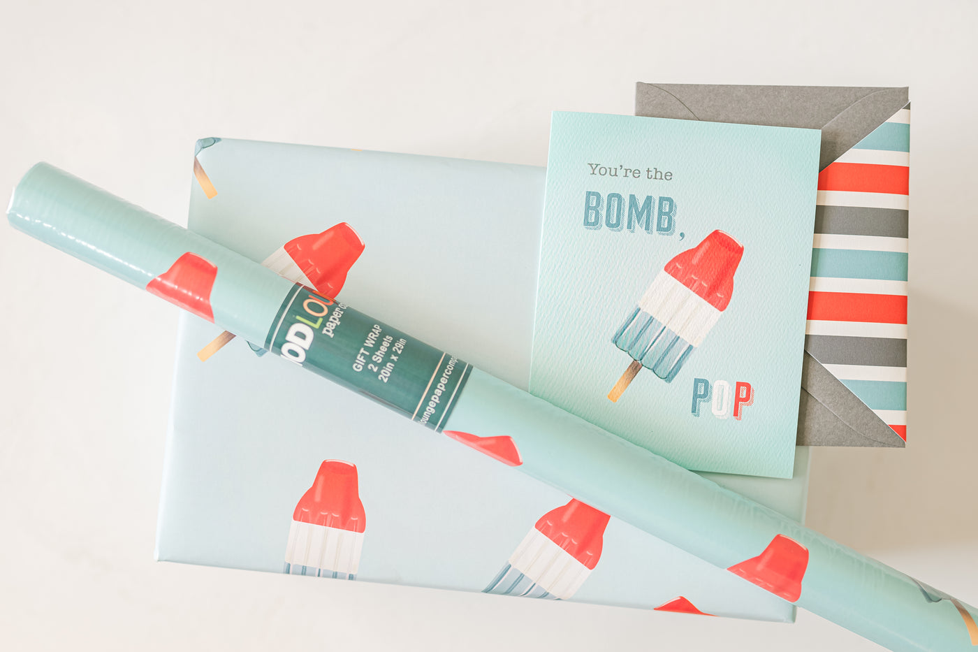 Bomb Pop Gift Wrap for fathers day or dads birthday